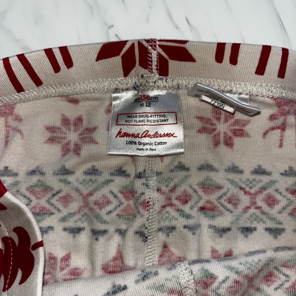 Hanna Andersson winter reindeer pajamas 150 12 pj's xmas - Picture 3 of 5